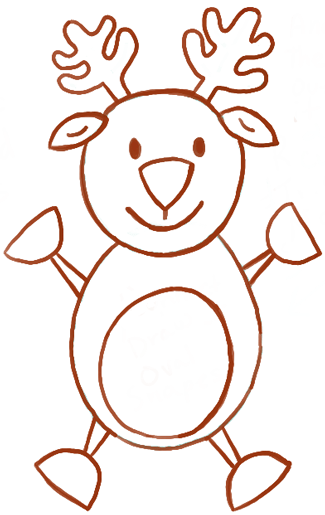 325x515 how to draw a christmas reindeer for preschoolers and children - Christmas Drawing Children