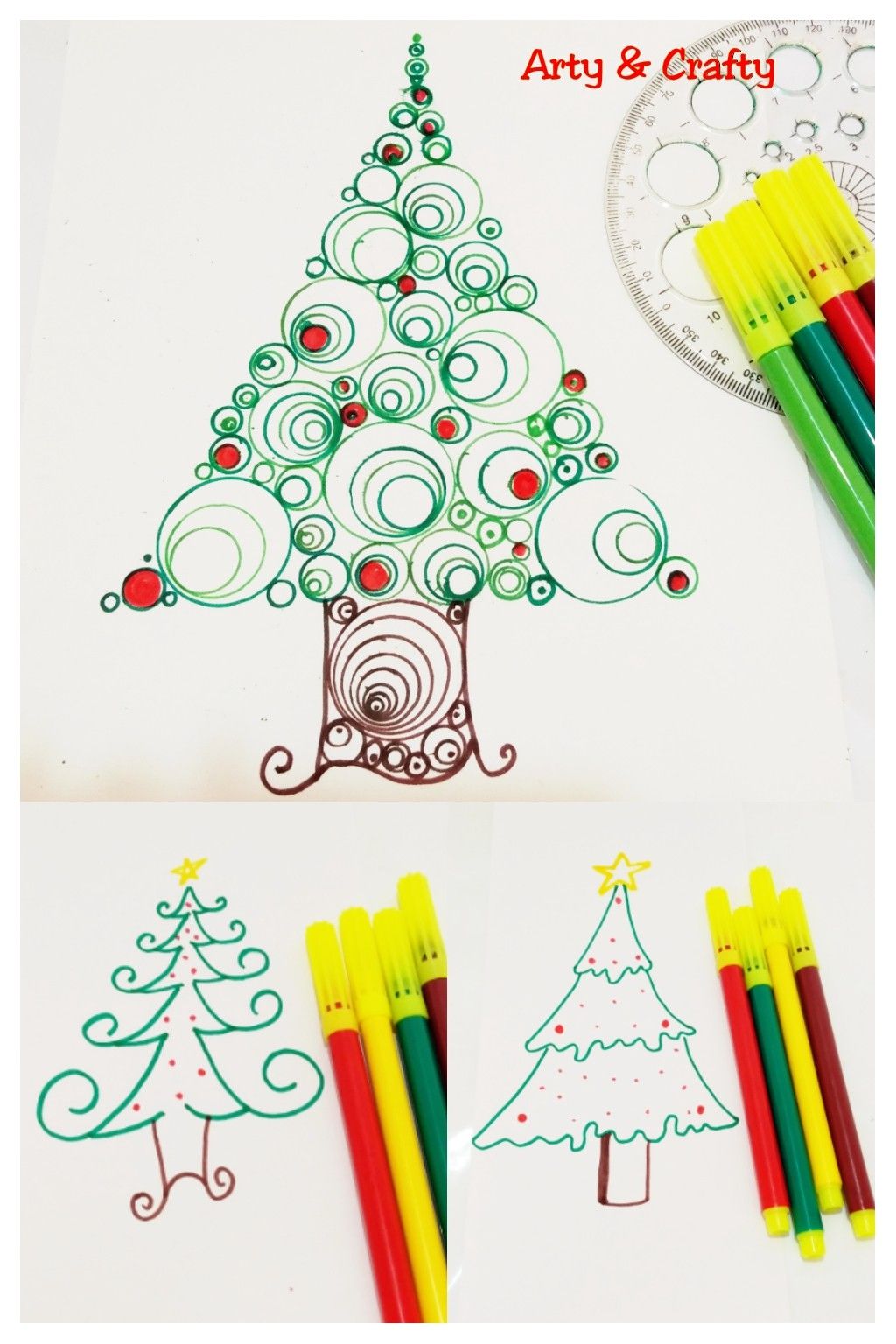 1024x1536 learn how to draw types of christmas treexmaseasy christmas - Christmas Drawing Children