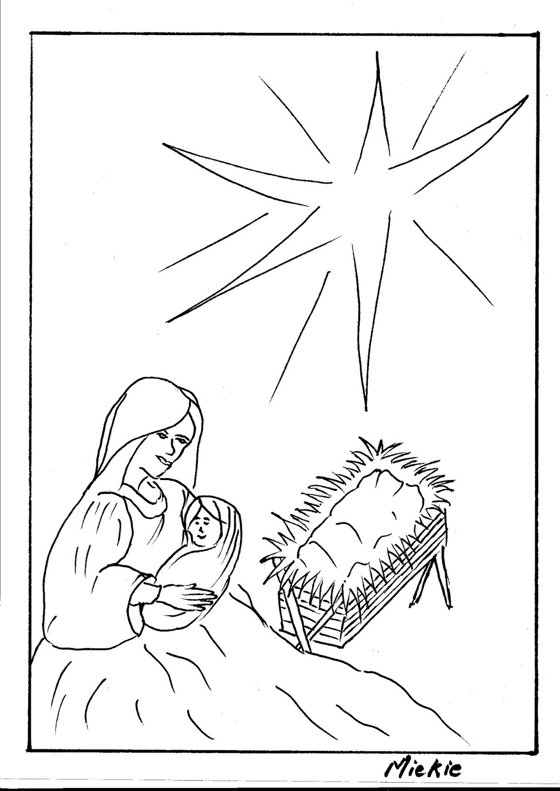1132x1600 a pretty talent blog drawing a nativity scene, and angel - Christmas Drawing Designs