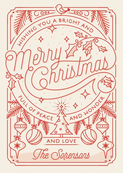 393x550 Non Photo Holiday Cards - Christmas Drawing Designs