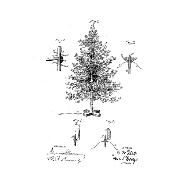 630x630 Christmas Tree Design Vintage Patent Drawing - Christmas Drawing Designs