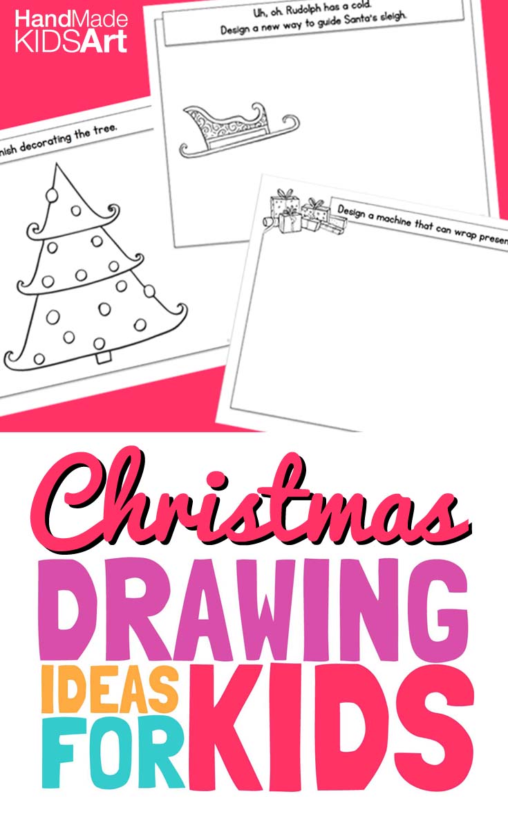 735x1200 Creative Christmas Drawing Ideas For Kids - Christmas Drawing For Children