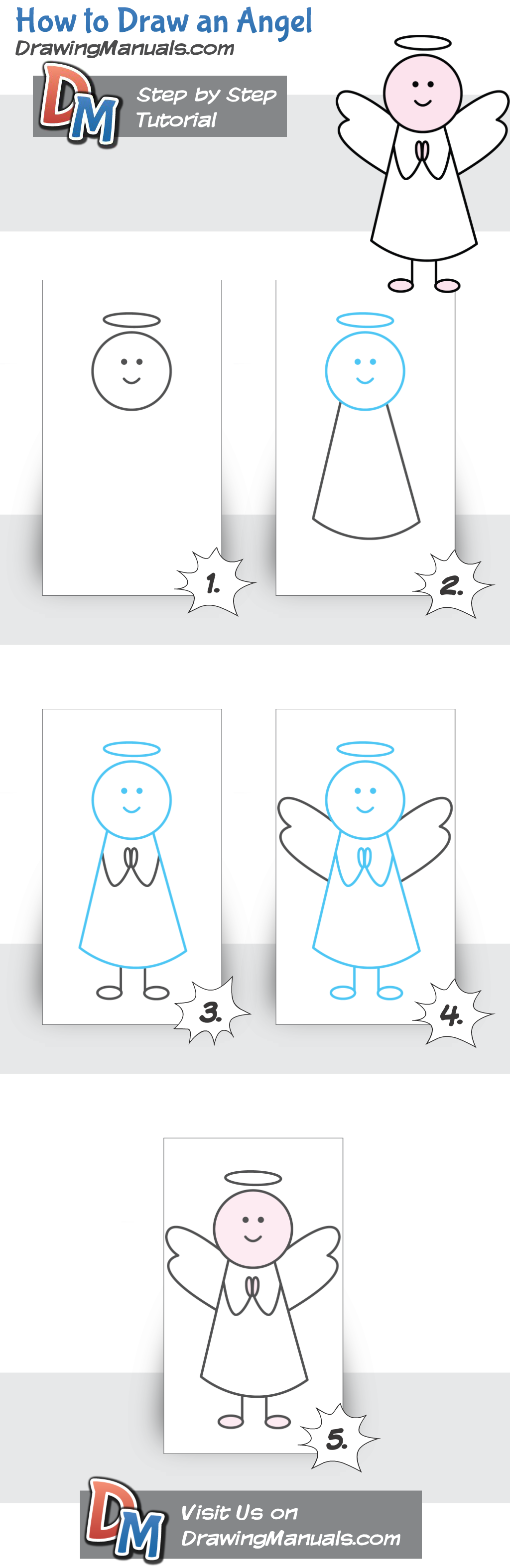 1024x3150 How To Draw An Angel For Children Doodles Drawing Drawings - Christmas Drawing For Children