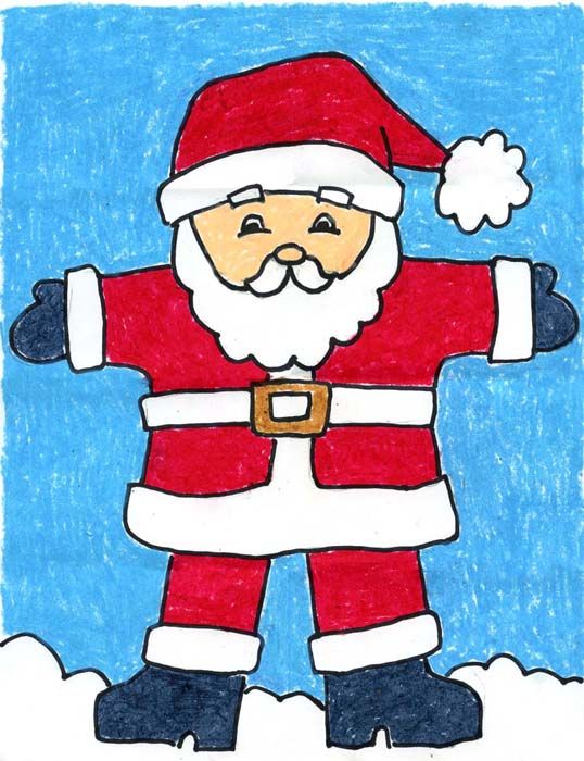 538x700 Draw Santa Claus School Art Santa Claus Drawing, Christmas Art - Christmas Drawing For Kids