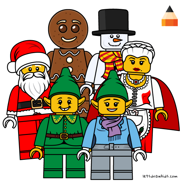 600x600 Drawing Lego Minifigures Christmas Drawing Ideas Christmas - Christmas Drawing For Kids