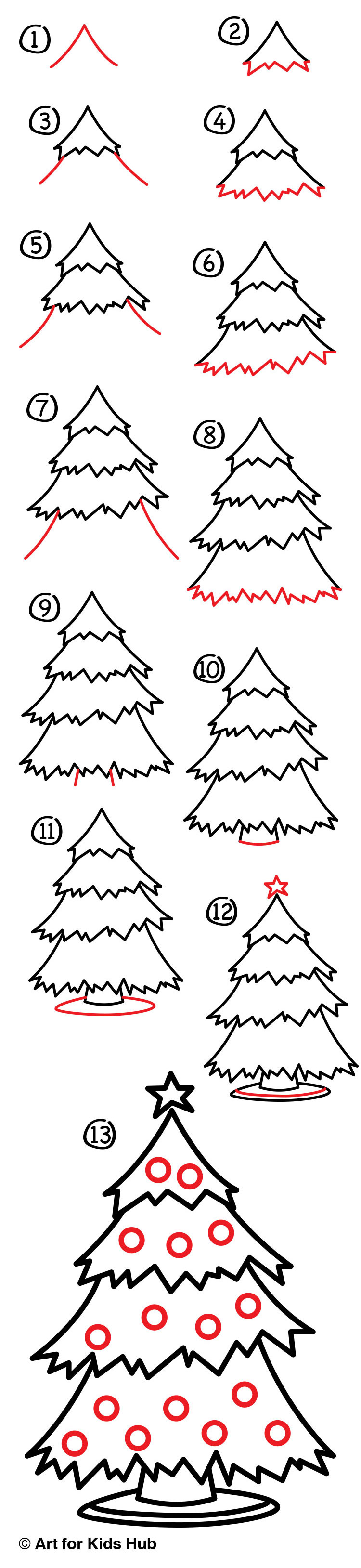 750x3256 How To Draw A Christmas Tree - Christmas Drawing For Kids