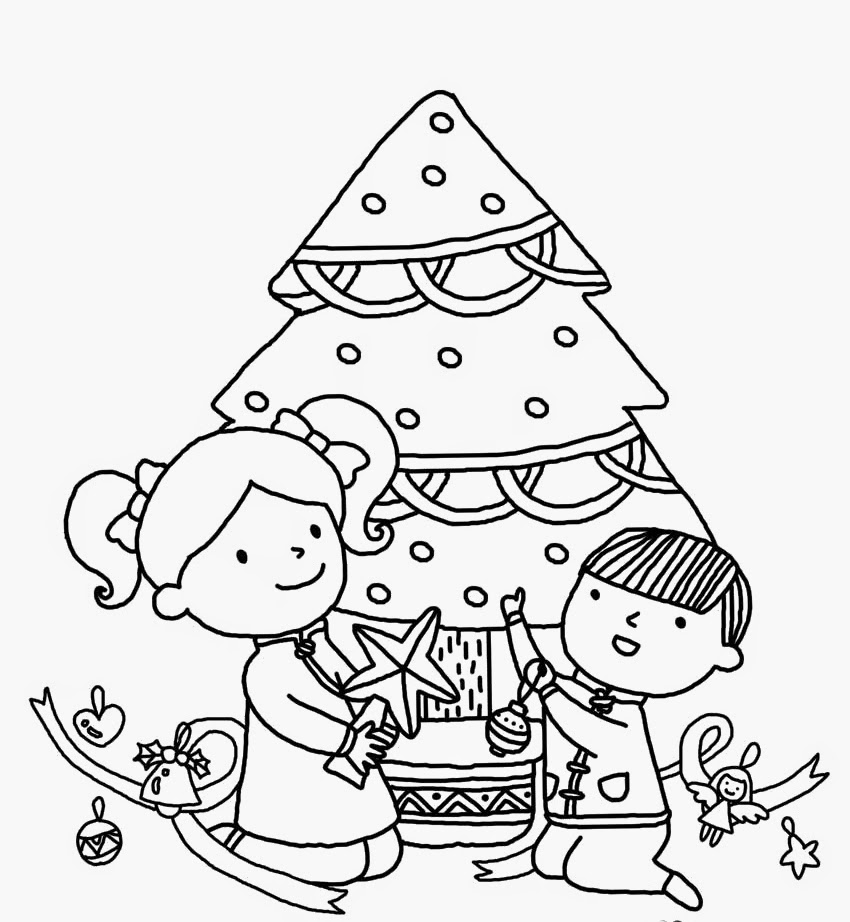850x922 colours drawing wallpaper beautiful christmas tree and kids - Christmas Drawing For Kids