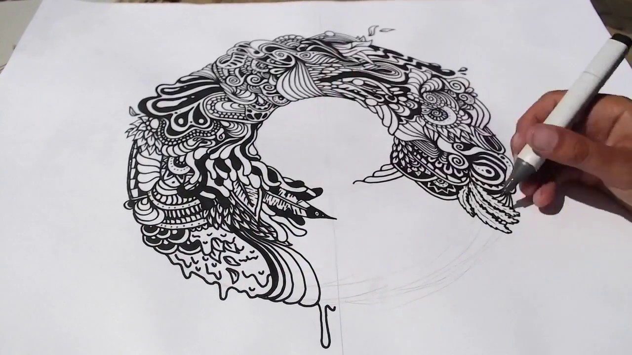 1280x720 Circular Doodle Zentangle Mandala Art - Christmas Drawing Ideas