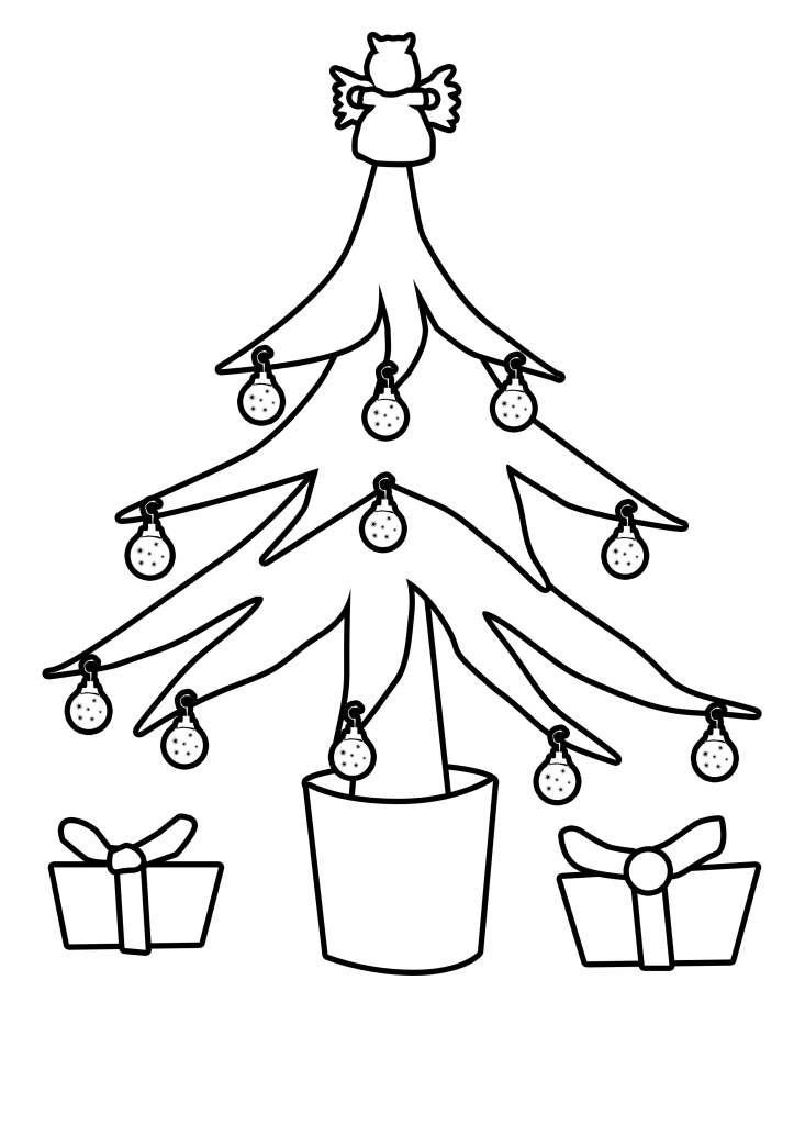 723x1024 Christmas Tree Drawing Outline - Christmas Drawing Outline