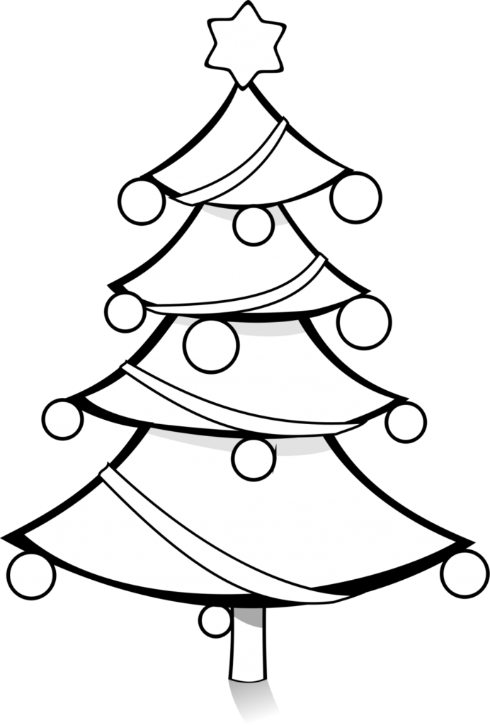 692x1024 Easy The Eye Green Christmas Tree Clipart Black And White Images - Christmas Drawing Outline