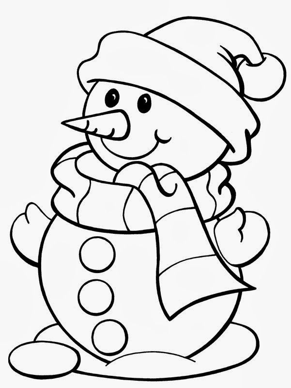601x800 Free Christmas Printable Coloring Pages Snowman, Tree, Bells - Christmas Drawing Outline