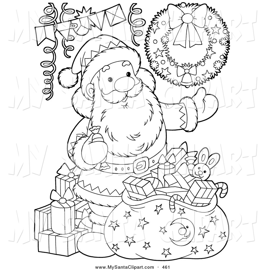 1024x1044 Christmas Clip Art Of A Black And White Coloring - Christmas Drawing Outline