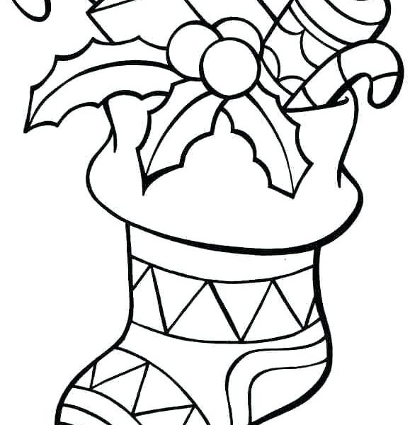 579x600 christmas socks coloring christmas socks drawing - Christmas Drawing Pages