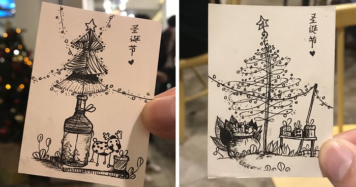 700x368 I Spent Weeks Drawing Christmas Trees For The Upcoming Christmas - Christmas Drawing Paper