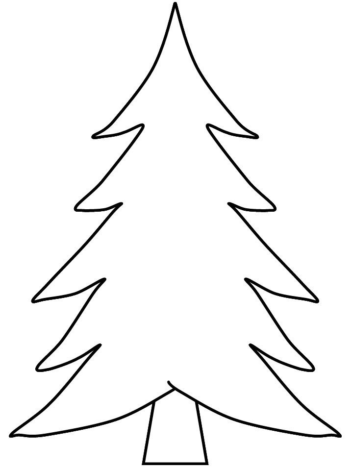 718x957 Tree Drawing Template Christmas Tree Drawing - Christmas Drawing Templates