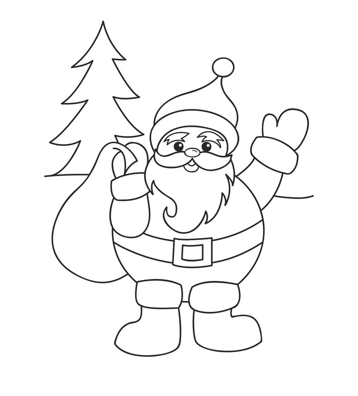 700x775 Best Santa Templates Shapes, Crafts Colouring Pages Free - Christmas Drawing Templates