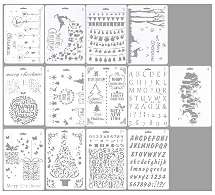 425x384 Drawing Stencils - Christmas Drawing Templates