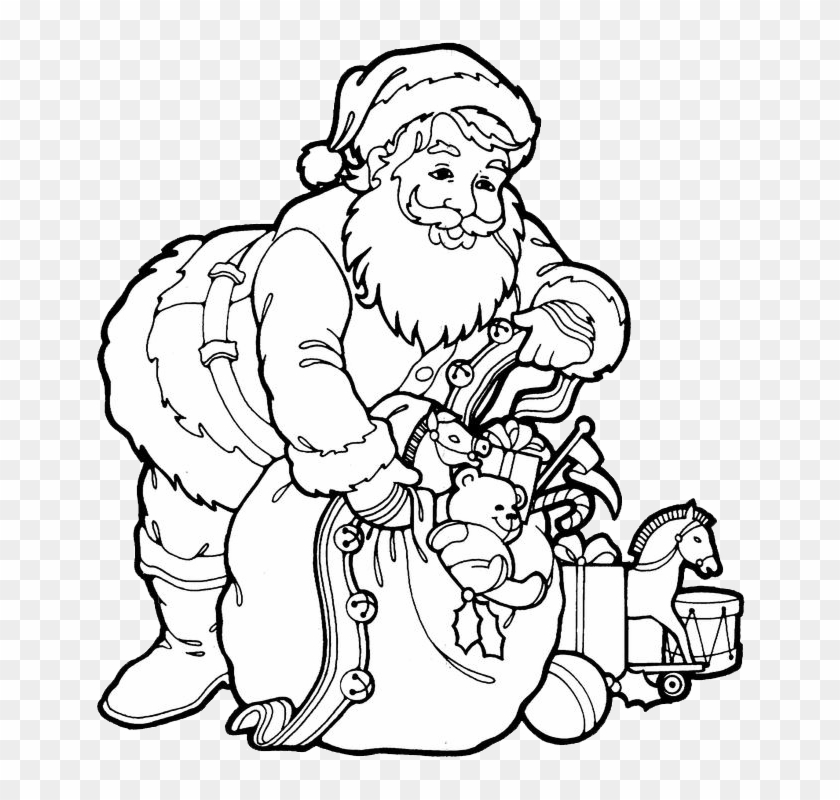840x800 Classic Santa Black White Christmas Xmas Claus Adult - Christmas Drawings Black And White