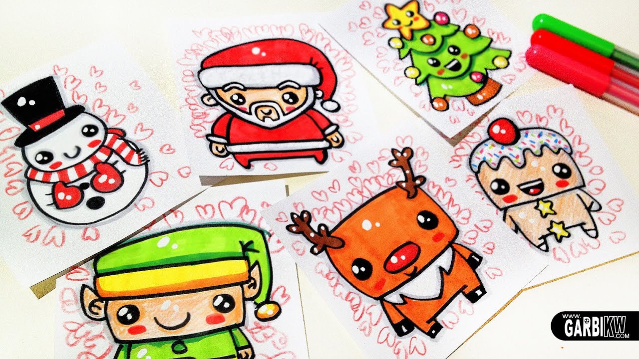1280x720 How To Draw Cute Christmas Easy And Kawaii Drawings - Christmas Drawings Images