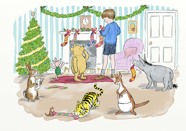 640x453 Charming Winnie The Pooh Christmas Drawings - Christmas Drawings Images