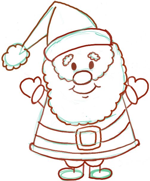 503x606 easy instructions for how to draw santa clause for kids hollie - Christmas Drawings Santa
