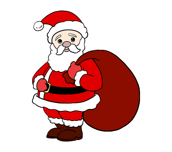 678x600 How To Draw Santa Claus In A Few Easy Steps Easy Drawing Guides - Christmas Drawings Santa