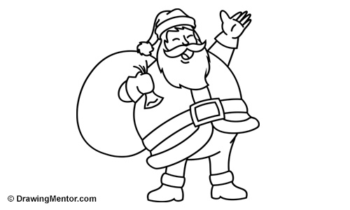 500x300 How To Draw Santa Tutorial - Christmas Drawings Santa