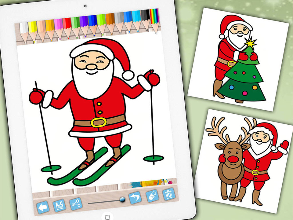 960x720 Coloring Pages Of Santa Claus For Kids With Xmas Drawings - Christmas Drawings Santa