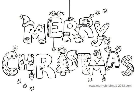 550x400 Merry Christmas Pictures To Color And Print For Free Work - Christmas Drawings To Color