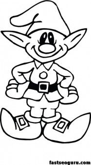 187x338 Christmas Elf Coloring - Christmas Drawings To Print