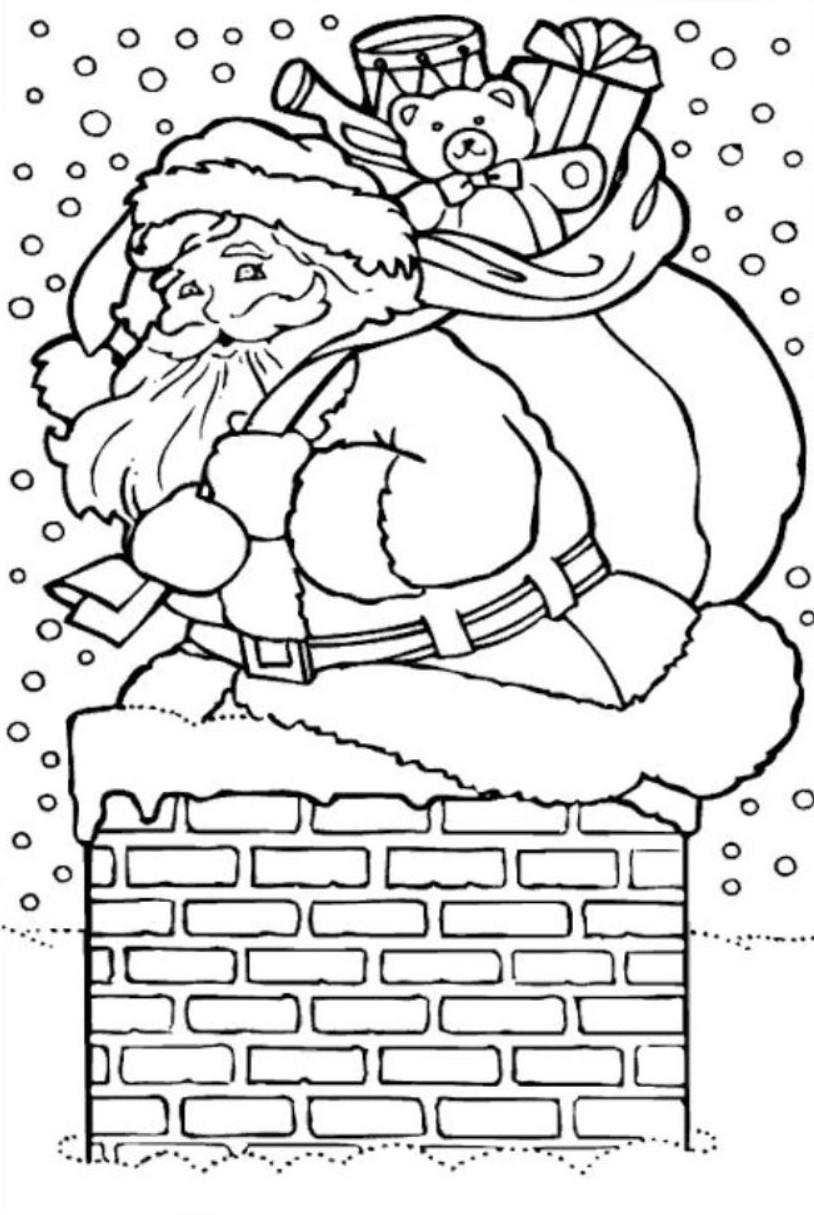 814x1215 Santa Claus Coloring Pages To Print With Printable Christmas - Christmas Drawings To Print