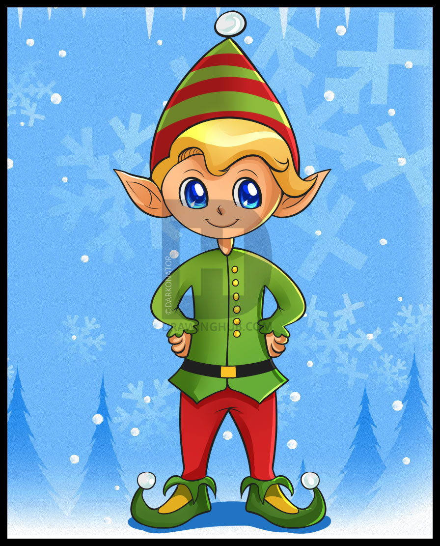 Christmas Elf Drawing at Explore collection of