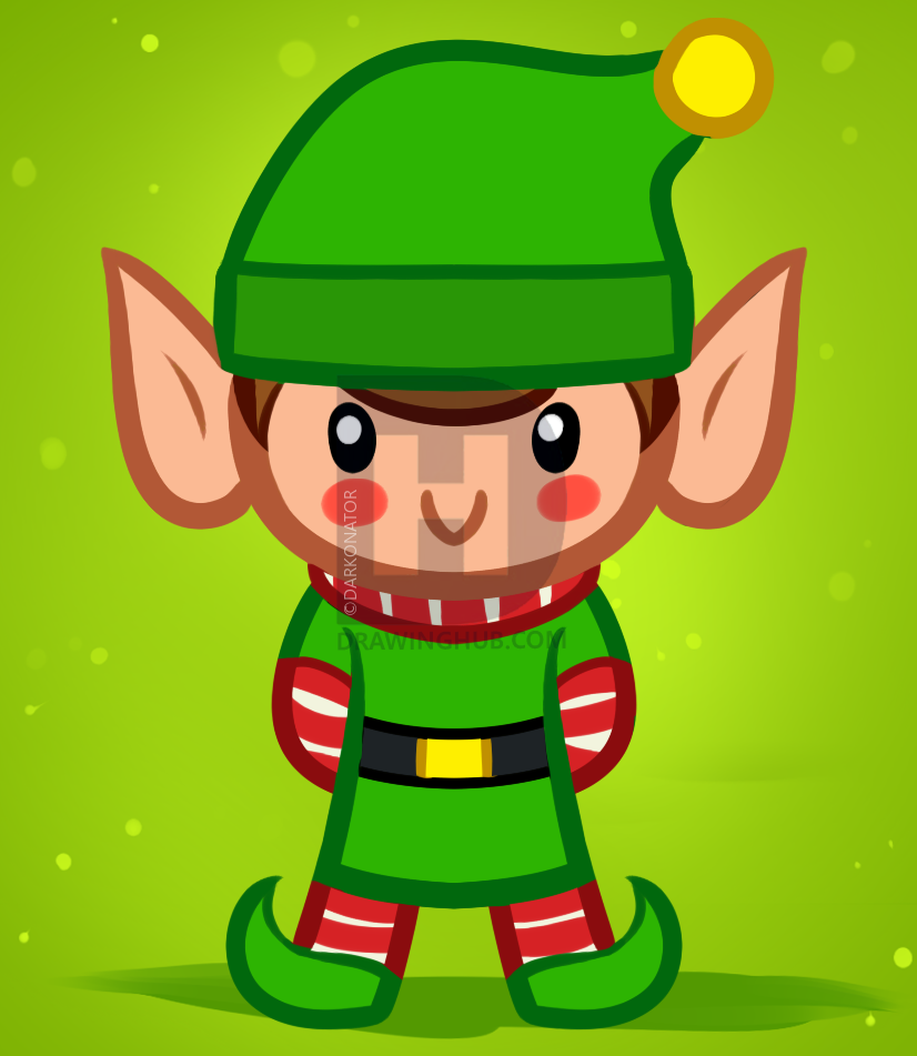 826x951 how to draw a christmas elf for kids, step - Christmas Elf Drawing