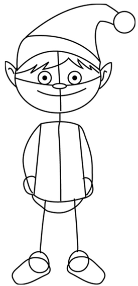 275x569 how to draw santa's christmas elf with step - Christmas Elf Drawing