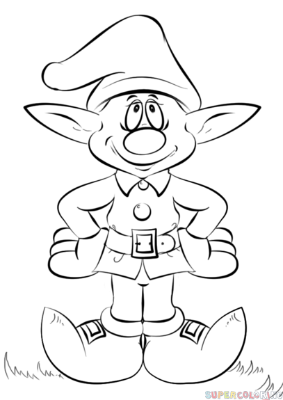407x575 how to draw a christmas elf step - Christmas Elf Drawing