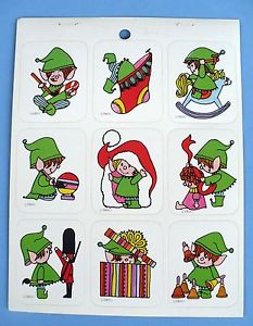 233x300 vintage drawing board christmas elf stickers sheet bells - Christmas Elf Drawing