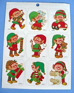 239x300 vintage drawing board christmas elf stickers sheet present - Christmas Elf Drawing
