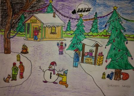 Christmas Festival Drawing at PaintingValley.com | Explore collection ...