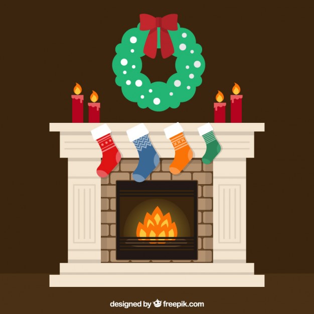 Christmas Fireplace Drawing at Explore collection