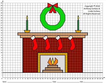 350x275 fireplace, christmas, winter, coordinate drawing graphing - Christmas Fireplace Drawing