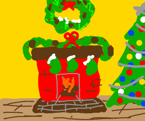 300x250 happy christmas - Christmas Fireplace Drawing