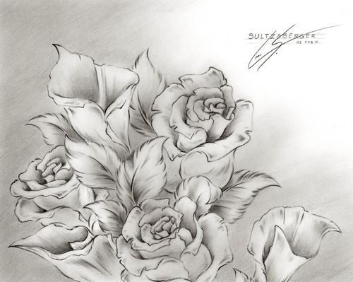 500x399 christmas flowers pencil drawings art christmas - Christmas Flowers Drawing