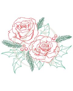 240x300 christmas flowers svgdxf drawing craft genesis - Christmas Flowers Drawing