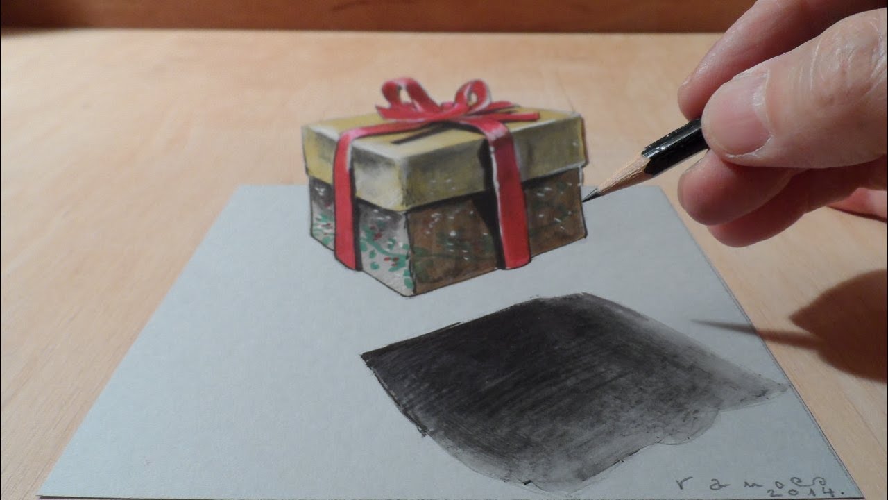 1280x720 how to draw gift box - Christmas Gift Box Drawing