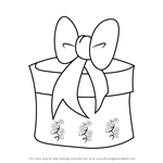 150x150 Learn How To Draw Christmas Giftbox With Ribbon - Christmas Gift Box Drawing