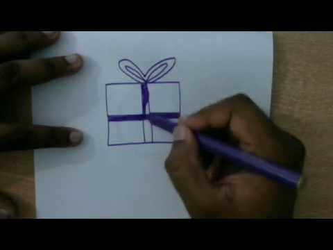 480x360 how to draw a christmas gift box - Christmas Gift Box Drawing
