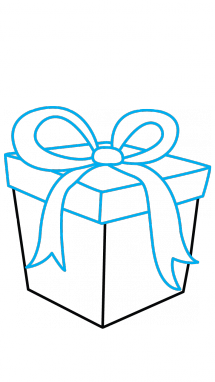 215x382 Collection Of Free Present Drawing Symbol Download On Ui Ex - Christmas Gift Drawing