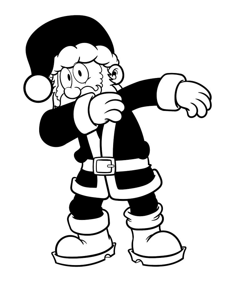 750x900 cool dabbing santa claus merry christmas to all drawing - Christmas Gift Drawing