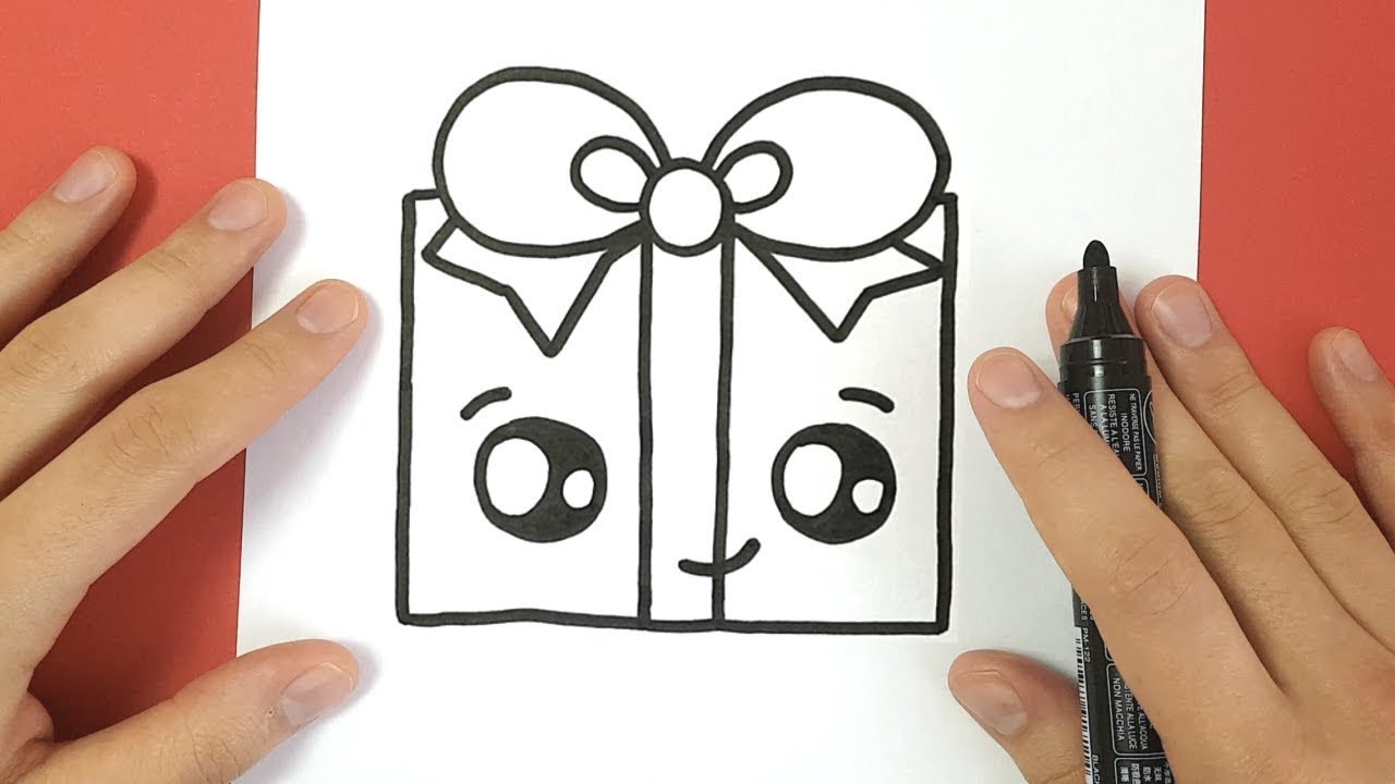1280x720 How To Draw A Christmas Present Cute And Easy - Christmas Gift Drawing