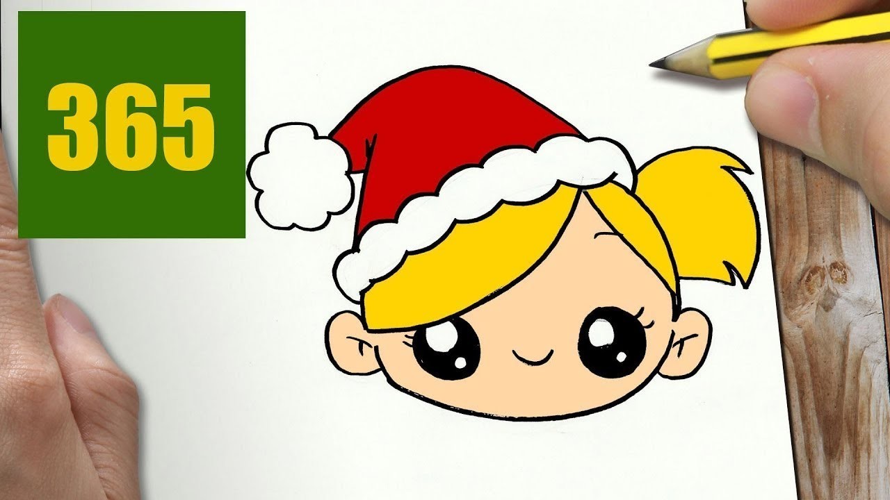 1280x720 How To Draw A Christmas Girl Cute, Easy Step - Christmas Girl Drawing